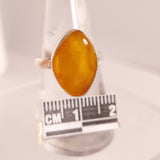 BUTTERSCOTCH AMBER RING set in STERLING SILVER 3SSBAR4