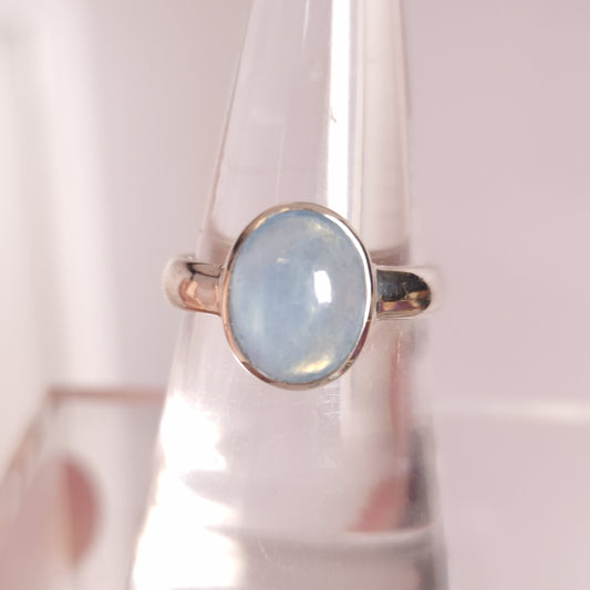 AQUAMARINE RING set in STERLING SILVER 3SSAQR4