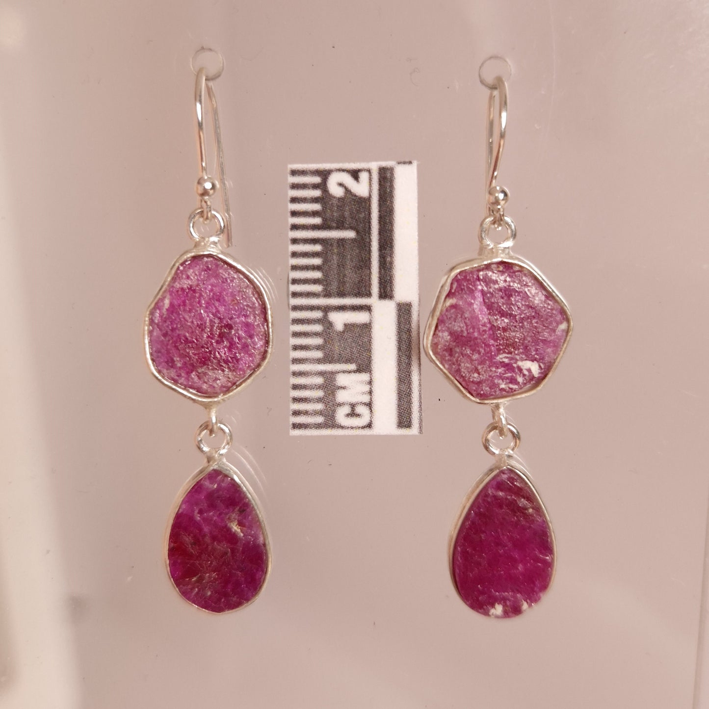 RUBY EARRINGS set in STERLING SILVER 3SSRE1
