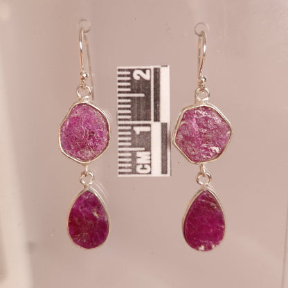 RUBY EARRINGS set in STERLING SILVER 3SSRE1