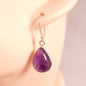 AMETHYST TEARDROP EARRINGS set in STERLING SILVER 3SSATE