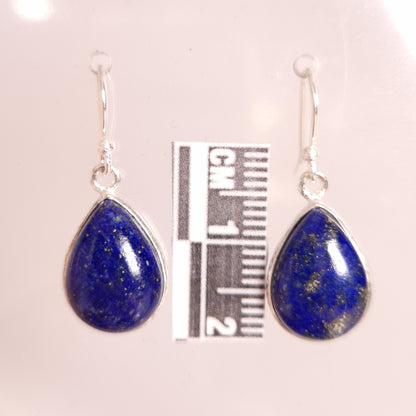 LAPIS LAZULI TEARDROP EARRINGS set in STERLING SILVER 3SSLLTE
