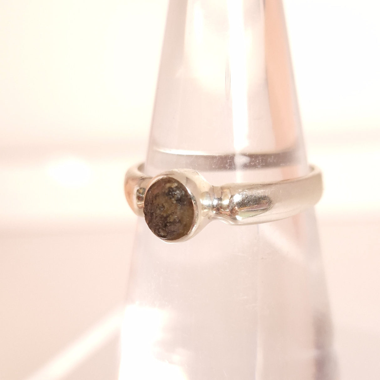 MOLDAVITE RING set in STERLING SILVER 3SSMR1