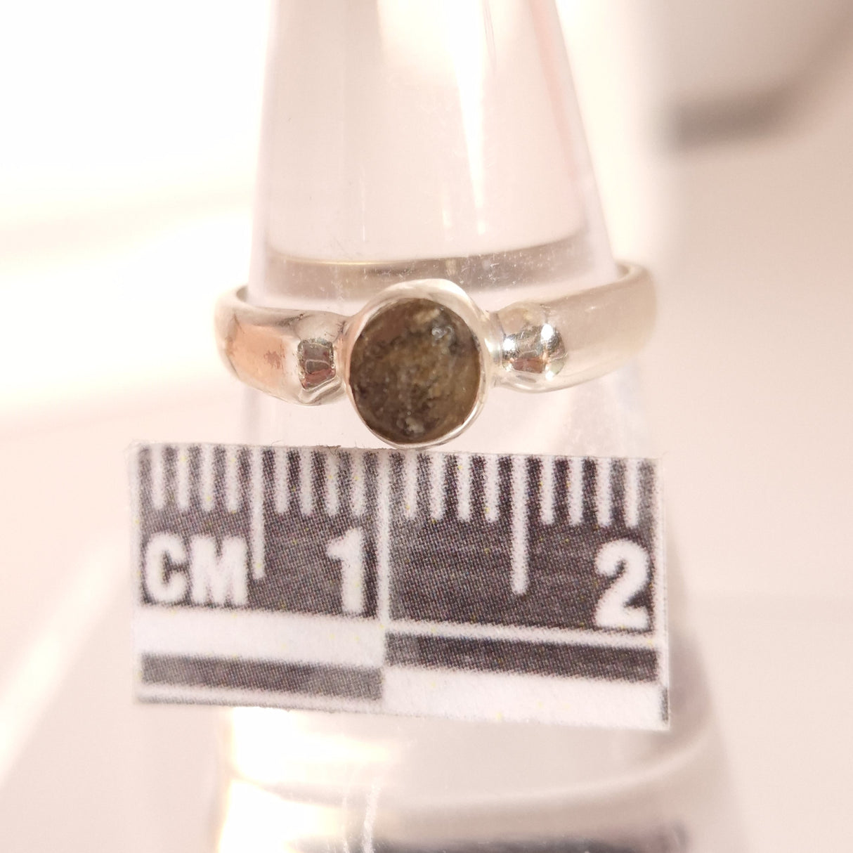 MOLDAVITE RING set in STERLING SILVER 3SSMR1