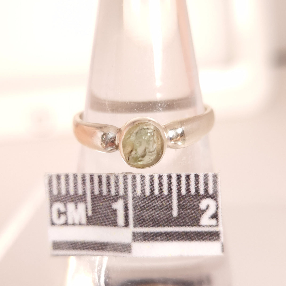 MOLDAVITE RING set in STERLING SILVER 3SSMR2