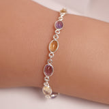 CITRINE & AMETHYST BRACELET set in STERLING SILVER 3SSCAB