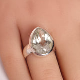 PRASIOLITE RING set in STERLING SILVER 3SSPR2