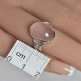 ROSE QUARTZ RING set in STERLING SILVER 3SSRQR1