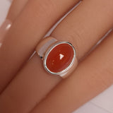 CARNELIAN RING set in STERLING SILVER 3SSCR1