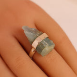 NATURAL AQUAMARINE RING set in STERLING SILVER 3SSNAQ2