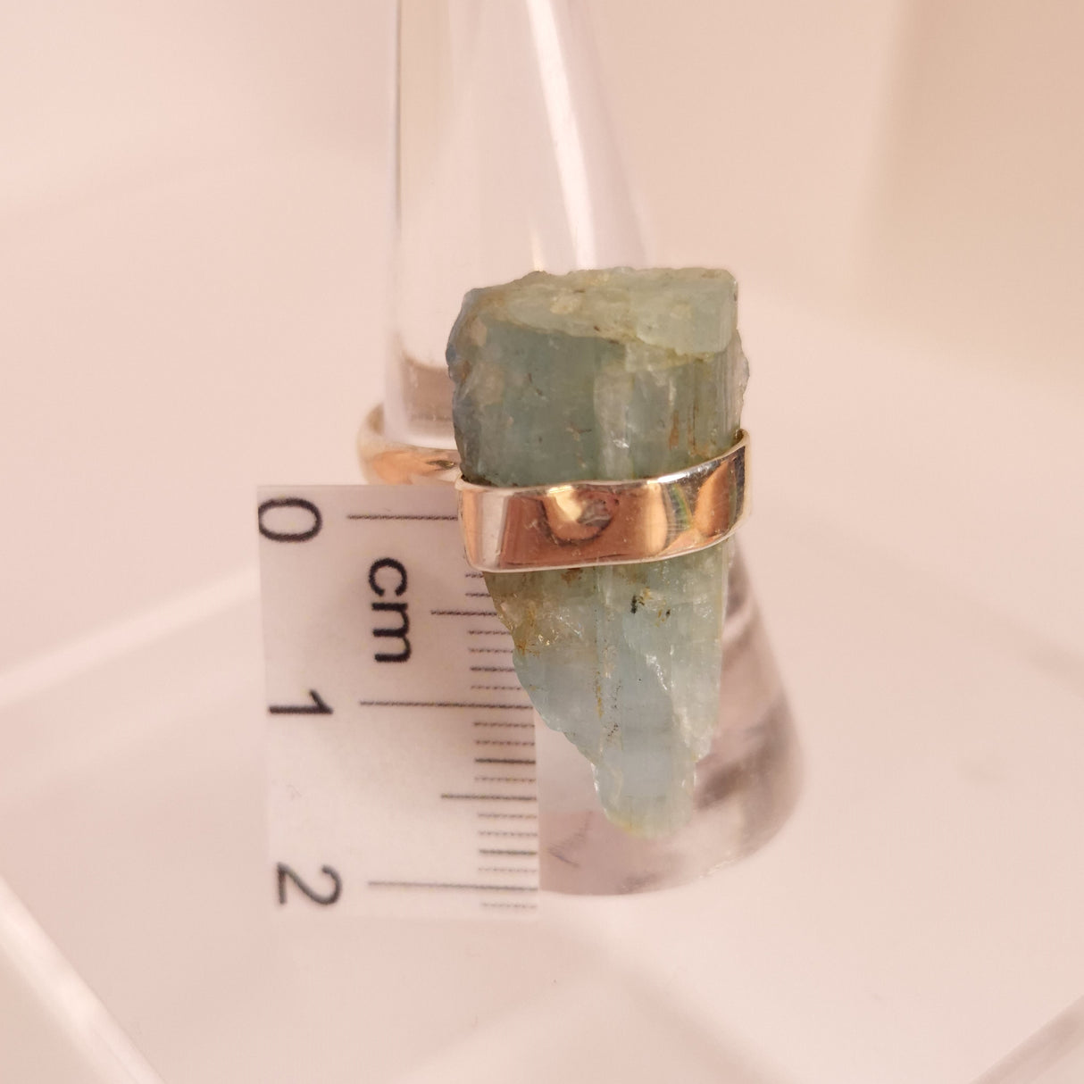 NATURAL AQUAMARINE RING set in STERLING SILVER 3SSNAQ2