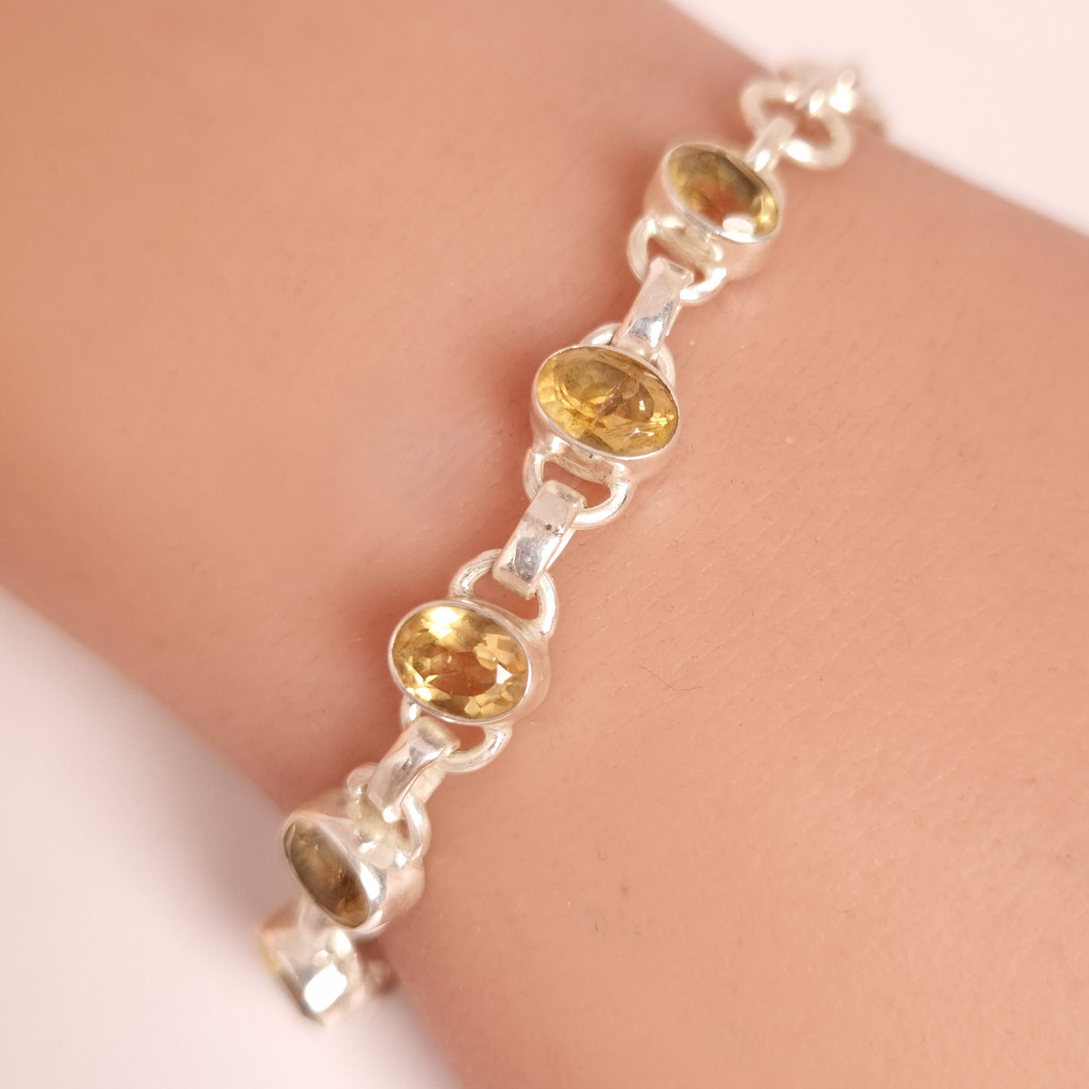 CITRINE BRACELET set in STERLING SILVER 3SSCB