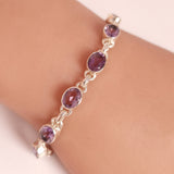 AMETHYST BRACELET set in STERLING SILVER 3SSAMB