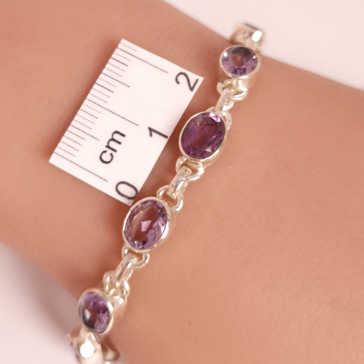 AMETHYST BRACELET set in STERLING SILVER 3SSAMB