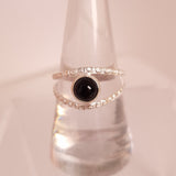 BLACK OBSIDIAN RING set in STERLING SILVER 3SSBOB