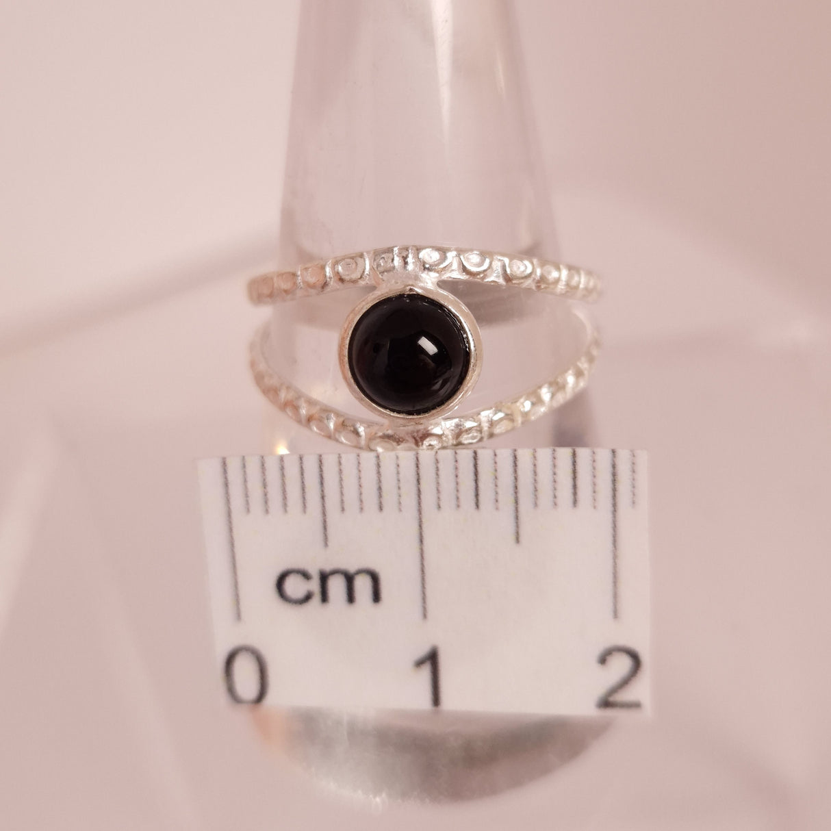 BLACK OBSIDIAN RING set in STERLING SILVER 3SSBOB