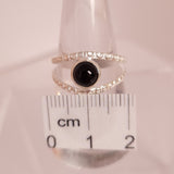BLACK OBSIDIAN RING set in STERLING SILVER 3SSBOB