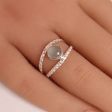 AQUAMARINE RING set in STERLING SILVER 3SSAQR6