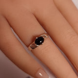 BLACK ONYX RING set in STERLING SILVER 3SSR4