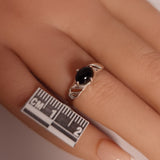 BLACK ONYX RING set in STERLING SILVER 3SSR4