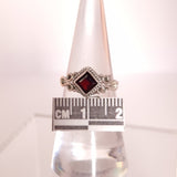 GARNET RING set in STERLING SILVER 3SSR16