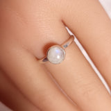 MOONSTONE RING set in STERLING SILVER 3SSR17