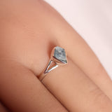 AQUAMARINE RING set in STERLING SILVER 3SSR14