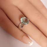 GREEN FLUORITE RING set in STERLING SILVER 3SSR19