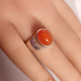 CARNELIAN RING set in STERLING SILVER 3SSR20