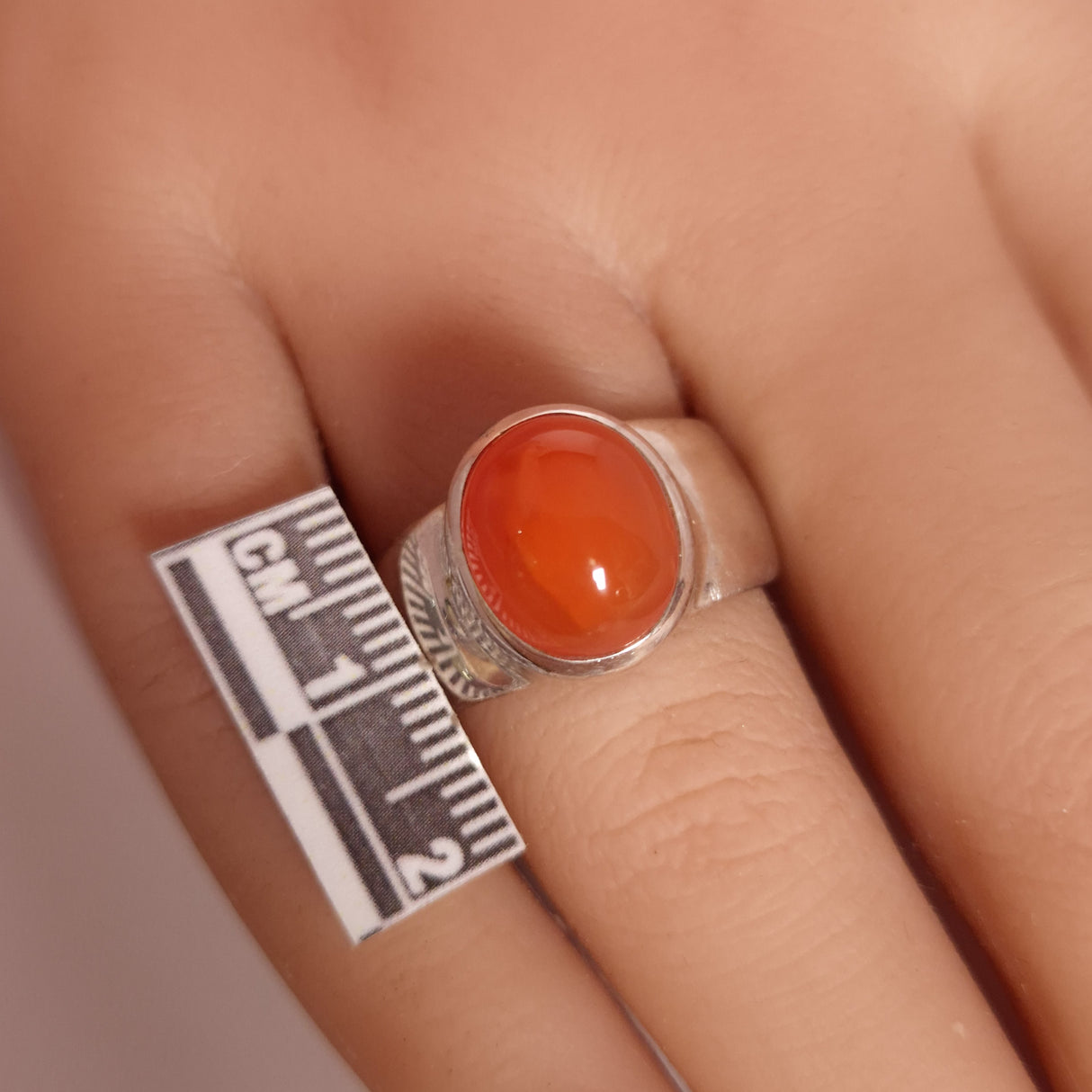 CARNELIAN RING set in STERLING SILVER 3SSR20