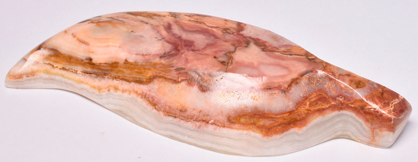 GREEN ONYX CARVED LEAF SHAPED DISH P51