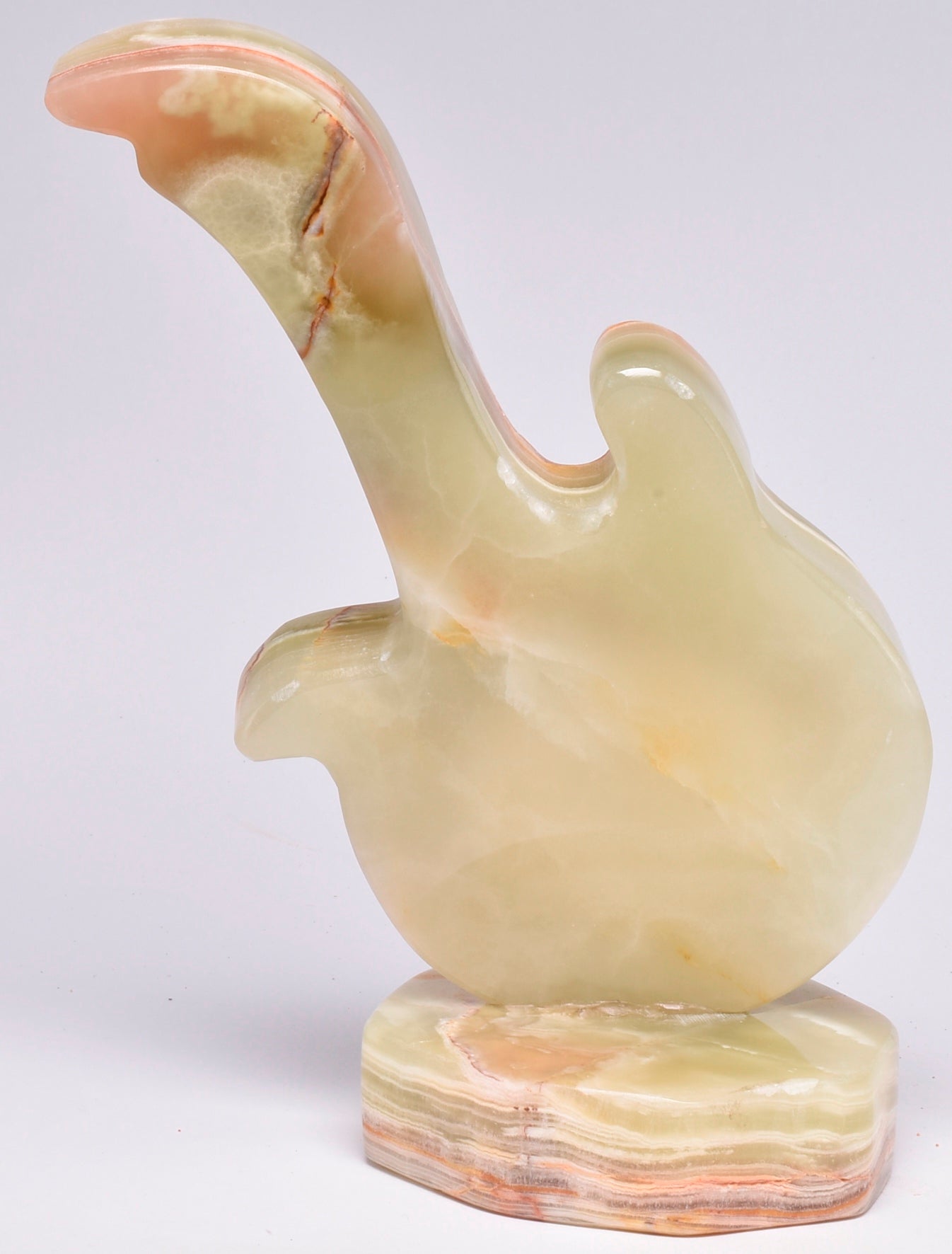 GREEN ONYX CARVED  GUITAR CLOCK P69