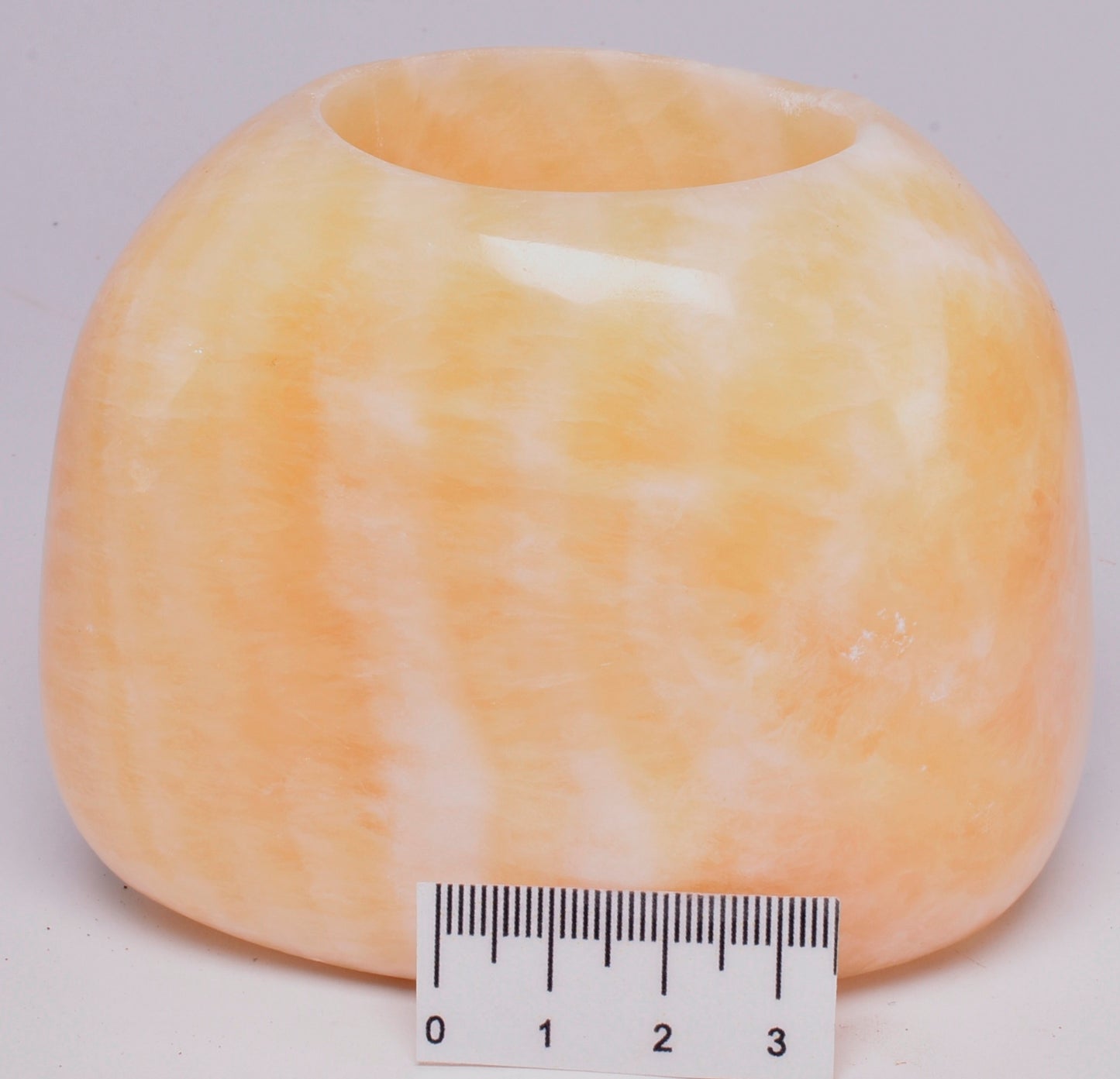 ORANGE CALCITE TEA LIGHT CANDLE HOLDER P12