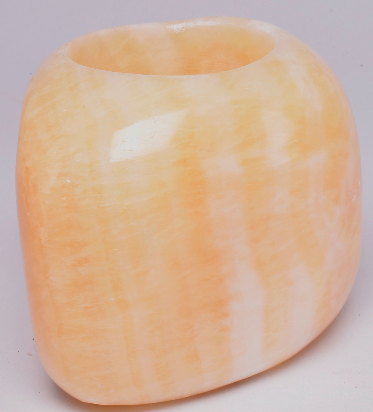 ORANGE CALCITE TEA LIGHT CANDLE HOLDER P12