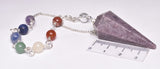 CHAKRA CRYSTAL LEPIDOLITE PENDULUM P76