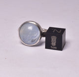AQUAMARINE RING set in STERLING SILVER, SIZE O/7.5 J208