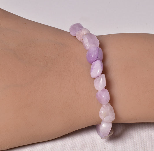 KUNZITE POLISHED TUMBLE CRYSTAL BRACELET J56