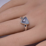 AQUAMARINE RING set in STERLING SILVER, SIZE O/7.5 J210