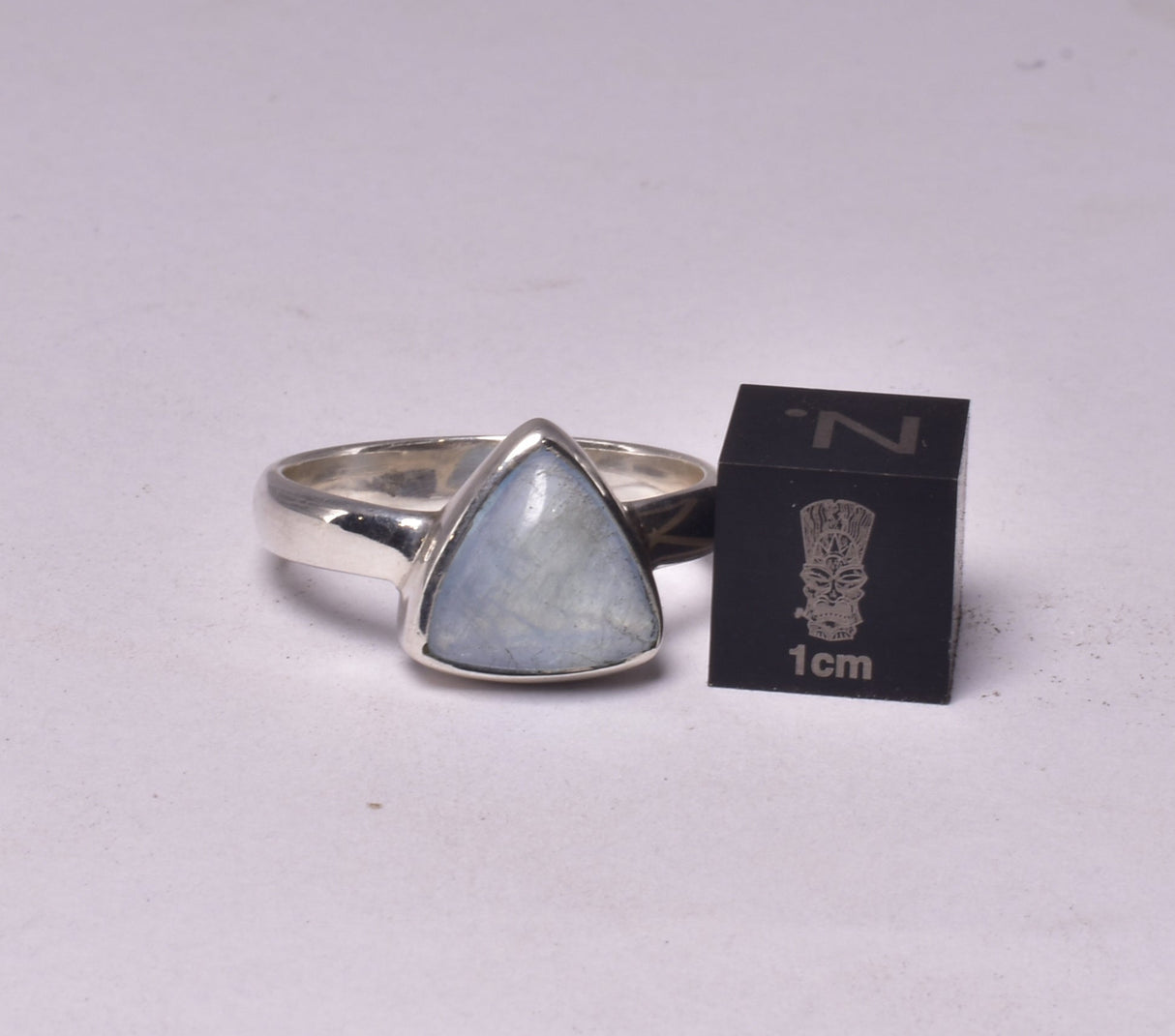 AQUAMARINE RING set in STERLING SILVER, SIZE O/7.5 J210