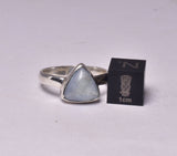 AQUAMARINE RING set in STERLING SILVER, SIZE O/7.5 J210