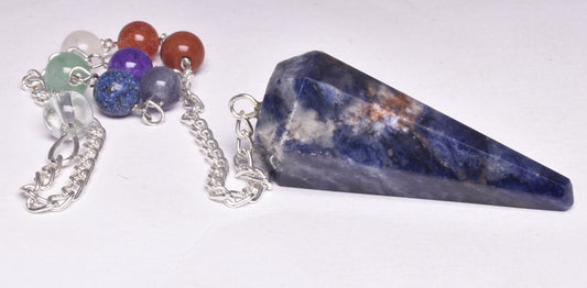 CHAKRA CRYSTAL SODALITE PENDULUM P87