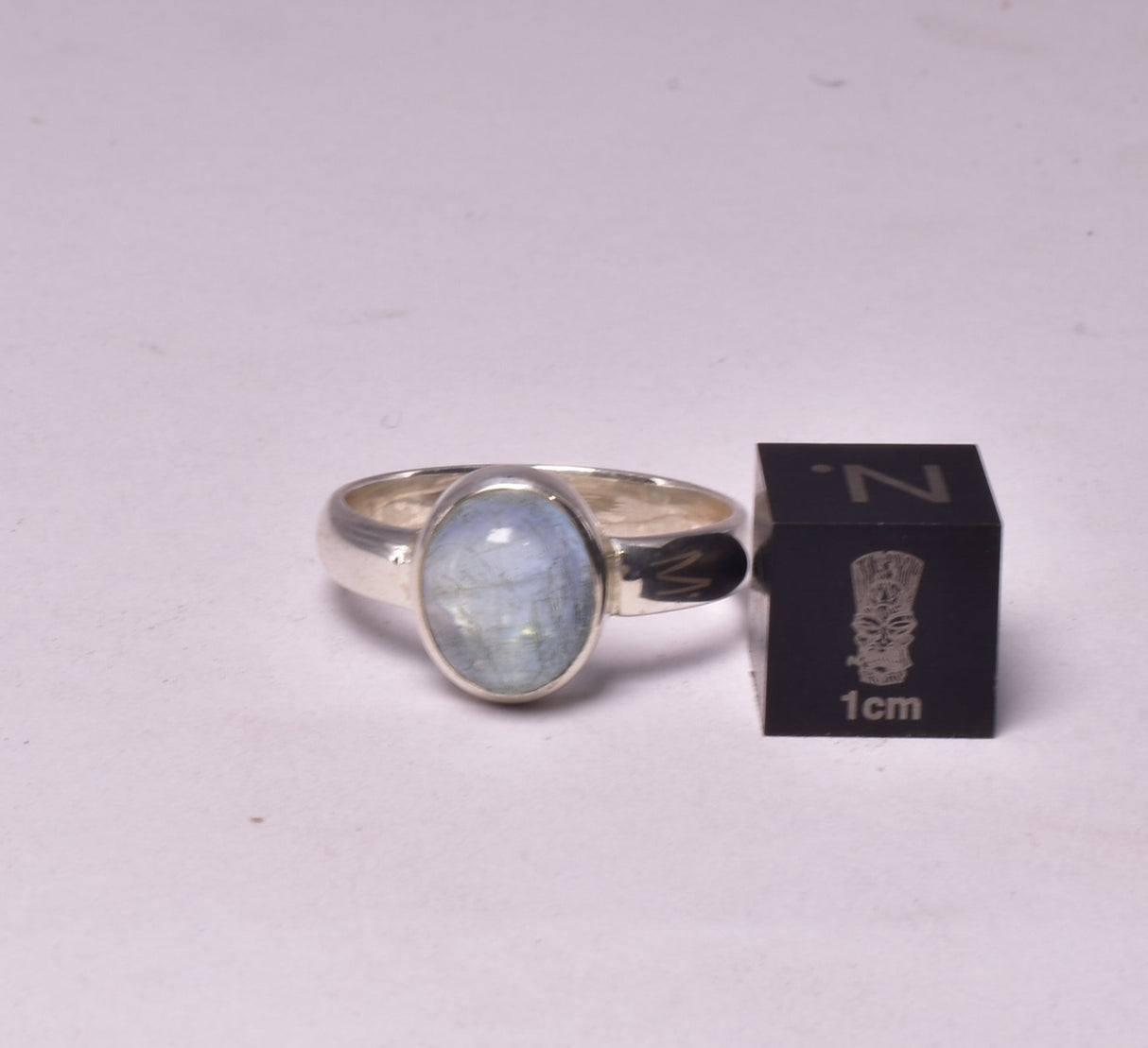 AQUAMARINE RING set in STERLING SILVER, SIZE O/7.5 J212