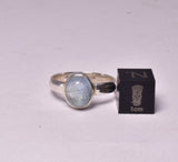 AQUAMARINE RING set in STERLING SILVER, SIZE O/7.5 J212