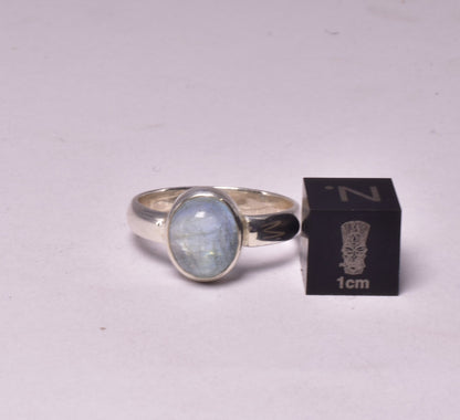 AQUAMARINE RING set in STERLING SILVER, SIZE O/7.5 J212