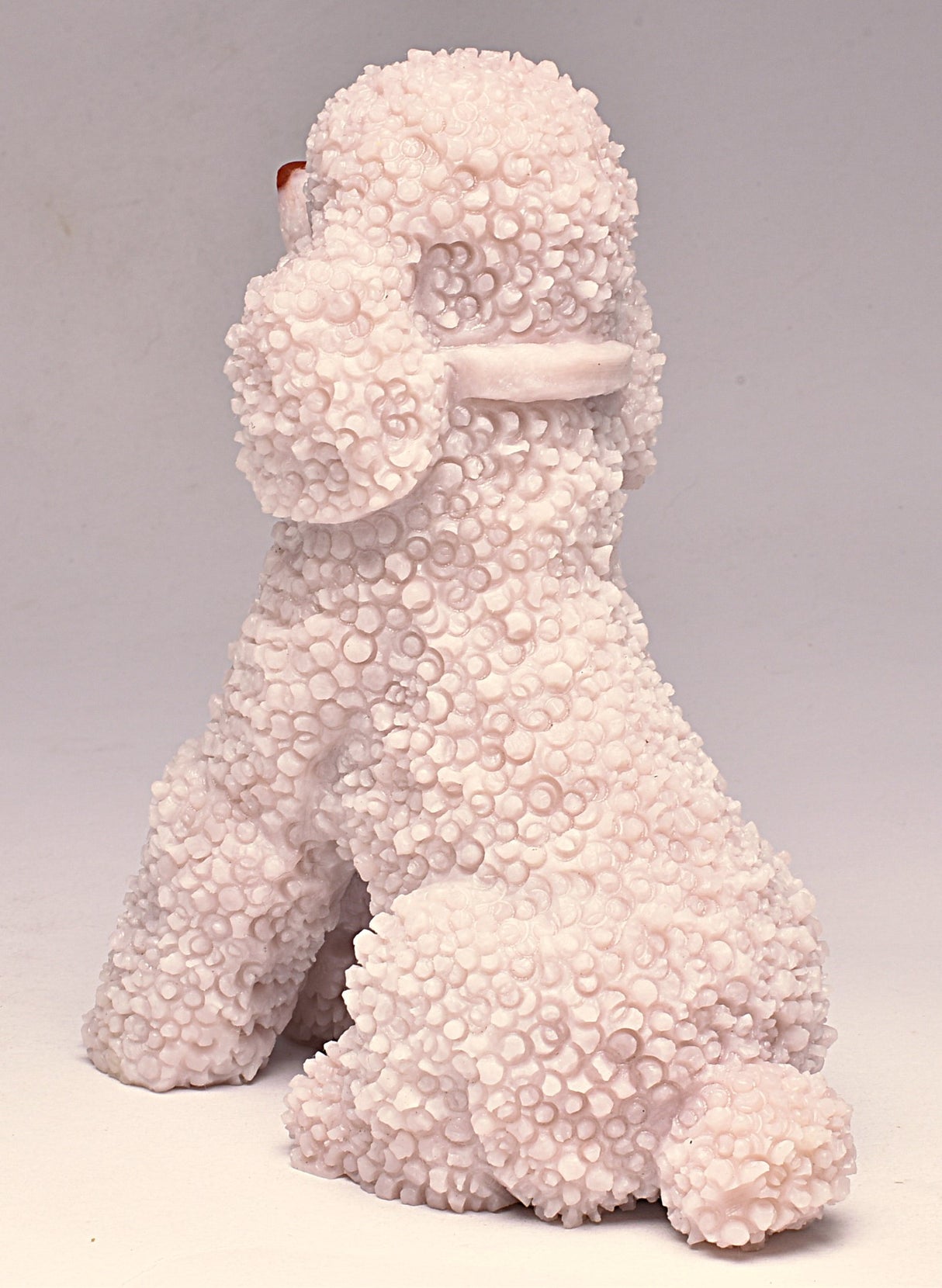 PINK OPAL POODLE CRYSTAL CARVING P744