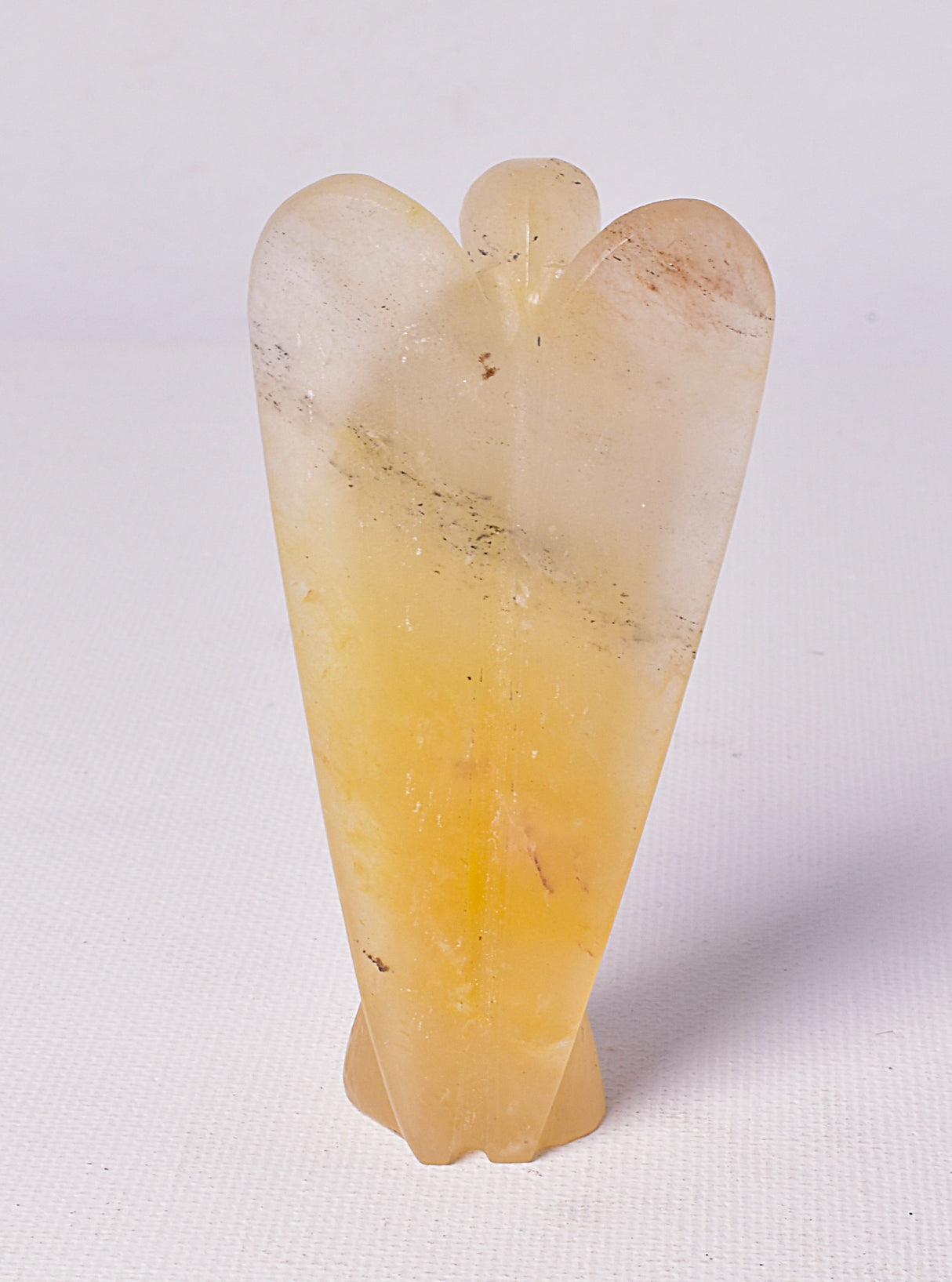 ORANGE CALCITE CRYSTAL ANGEL CARVING P226