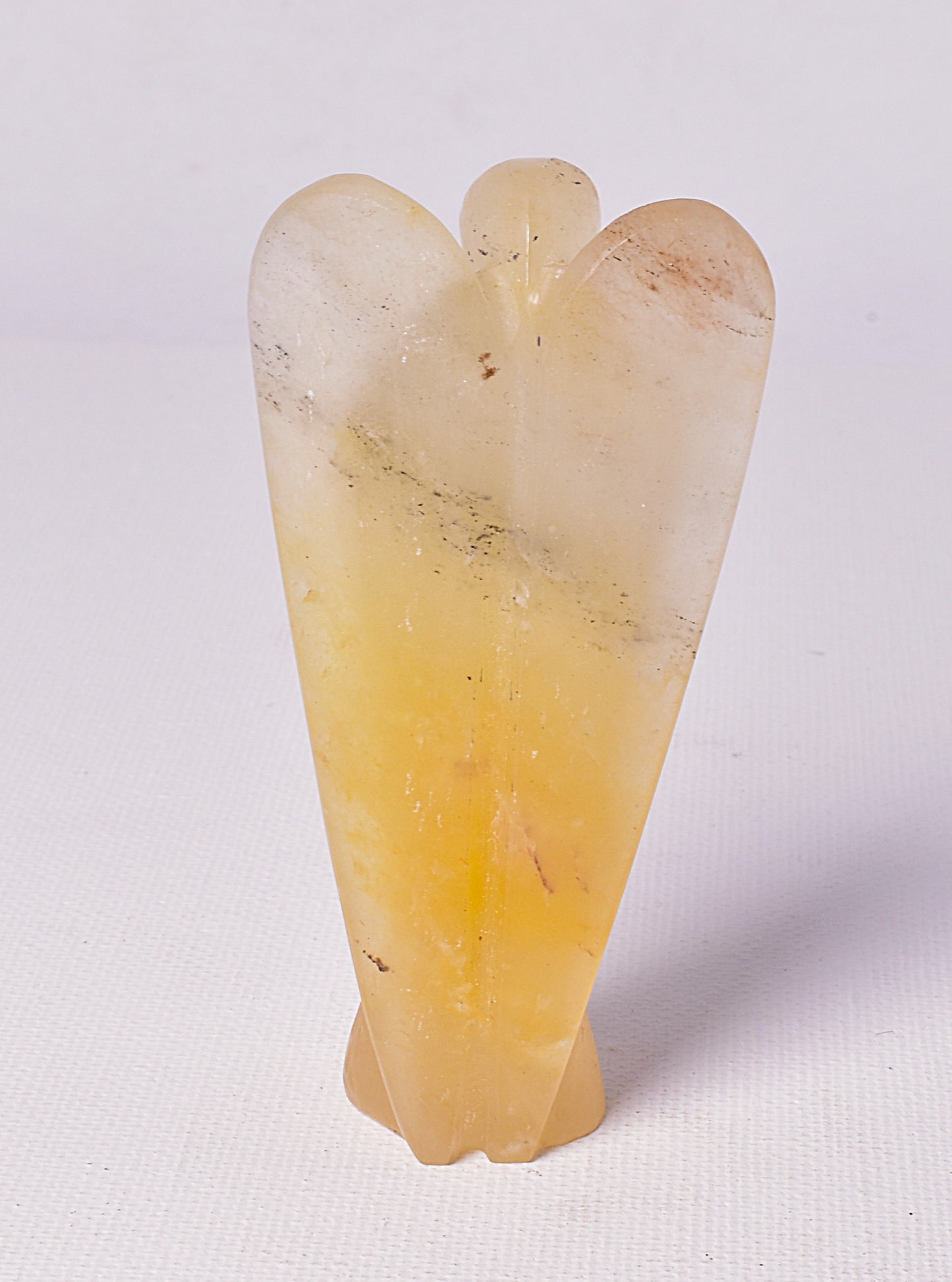 ORANGE CALCITE CRYSTAL ANGEL CARVING P2042