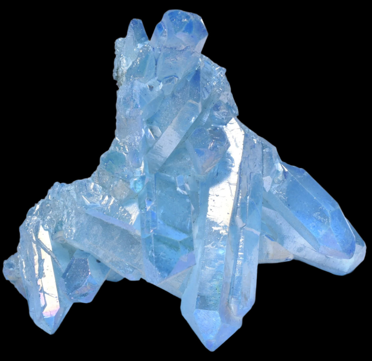 BLUE TITANIUM AURA QUARTZ CLUSTER P2033