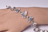 MOONSTONE WITH AQUAMARINE & PEARL BRACELET set in STERLING SILVER J220