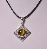 TIGER EYE CRYSTAL PENDANT set in STERLING SILVER J221